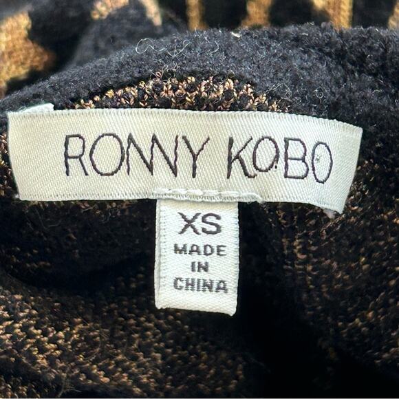 Ronny Kobo Dahlia Leopard Animal Turtleneck Pullover Sweater X-Small - Picture 5 of 12